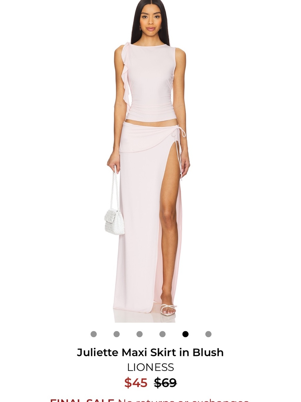 Lioness Juliette Side-Slit Maxi Skirt SET in Blush Pink